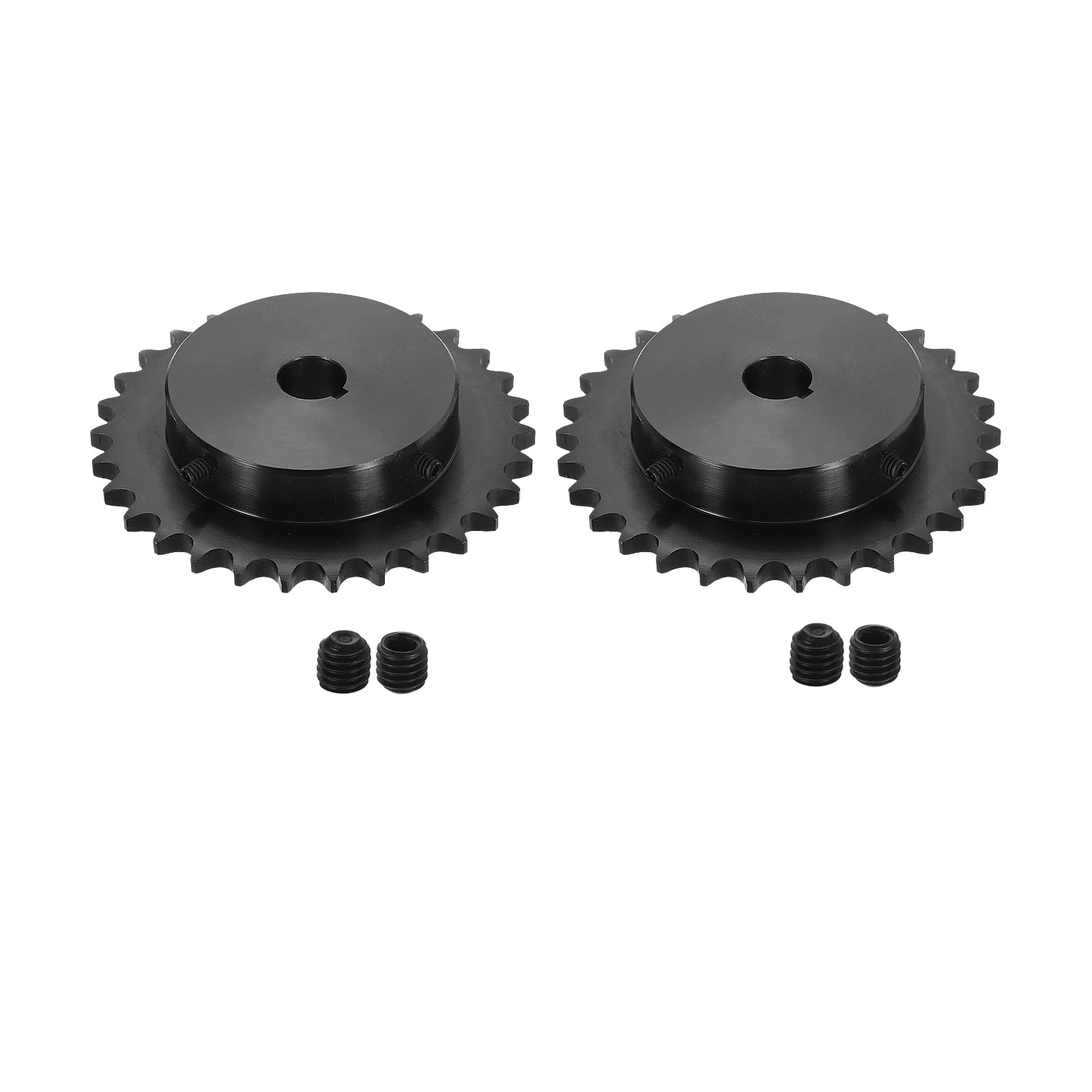QUARKZMAN 2 Pzas Piñón Cadena #40 Rodillos 3/4" Diámetro Interior 30 Dientes Acero Al Carbono C45 ANSI #40 Piñón Cadena Rodillos Agujero Redondo Y Tornillos Fijación Para Cadena ISO 08A