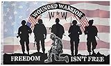Trade Winds Wounded Warrior WW Freedom Isn't Free 3x5 3'x5' Premium Quality Fade Resistant Heavy Duty Polyester Flag Banner F1335 (EE), Multicolor