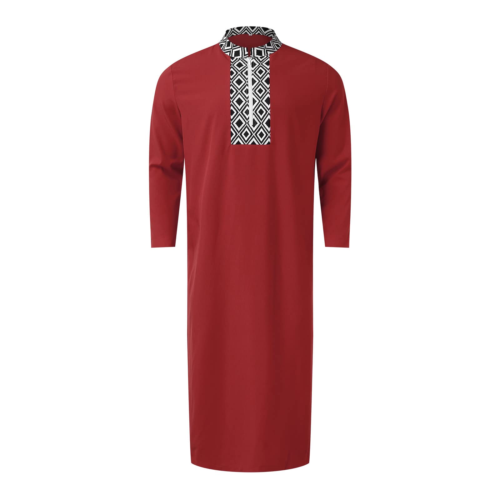 COOFANINWhite Thobe for Men with No Calorislam Jalabiya Men White Mens Turkish Robe Jilbab Muslim Women Prayer Dress One Piece Arabic Women Dress Men Casual Kurta Shirt UK Sales Clearance