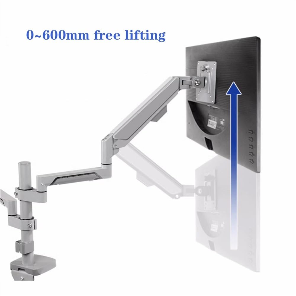 Supporto da scrivania regolabile per doppio monitor con inclinazione, girevole, doppio supporto per monitor adatto a schermi da massimo 32 pollici, 2-9 kg, braccio per monitor VESA 75/100 mm (nero)
