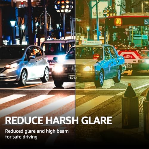 LVIOE Night Vision Glasses for Driving Men Al-Mg Sports Glasses Yellow Anti Glare Polarized Metal Wraparound Frame N81773