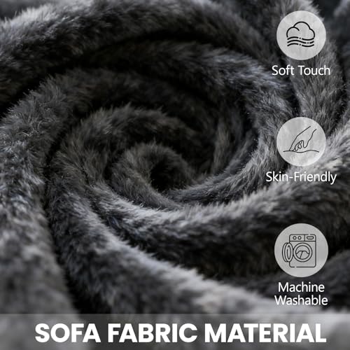 Image of 4FT，Bean Bag Chairs for Adults，Bean Bag with Filler Included，Memory Foam Chair，Soft Flannel Washable Cover, Ideal Reading Chair for Bedroom and Dormitory. (Dark Gray, 4 Foot)