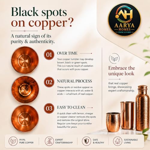 Image of Pure Plain Copper Water Bottle (950ml) with 2 Copper Glasses (300ml) Combo Set | High-Grade Pure Copper | Gifting Item for Festival, Wedding, Birthday & Corporate Gifting | PURE LIVING.