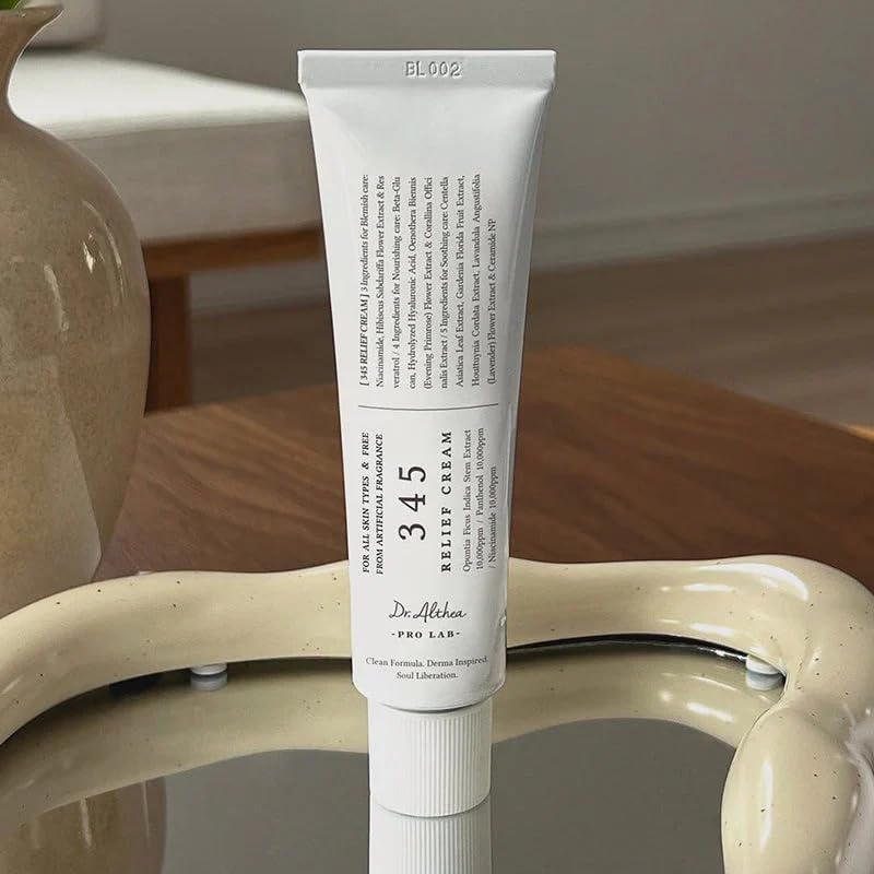 Image of Dr.Althea 345 Relief Cream Face Moisturizer Korean Intensive Repair and Soothing Acne, Oily, Sensitive Skin Cream with Niacinamide, Panthenol for All Skin Types, (50ml)