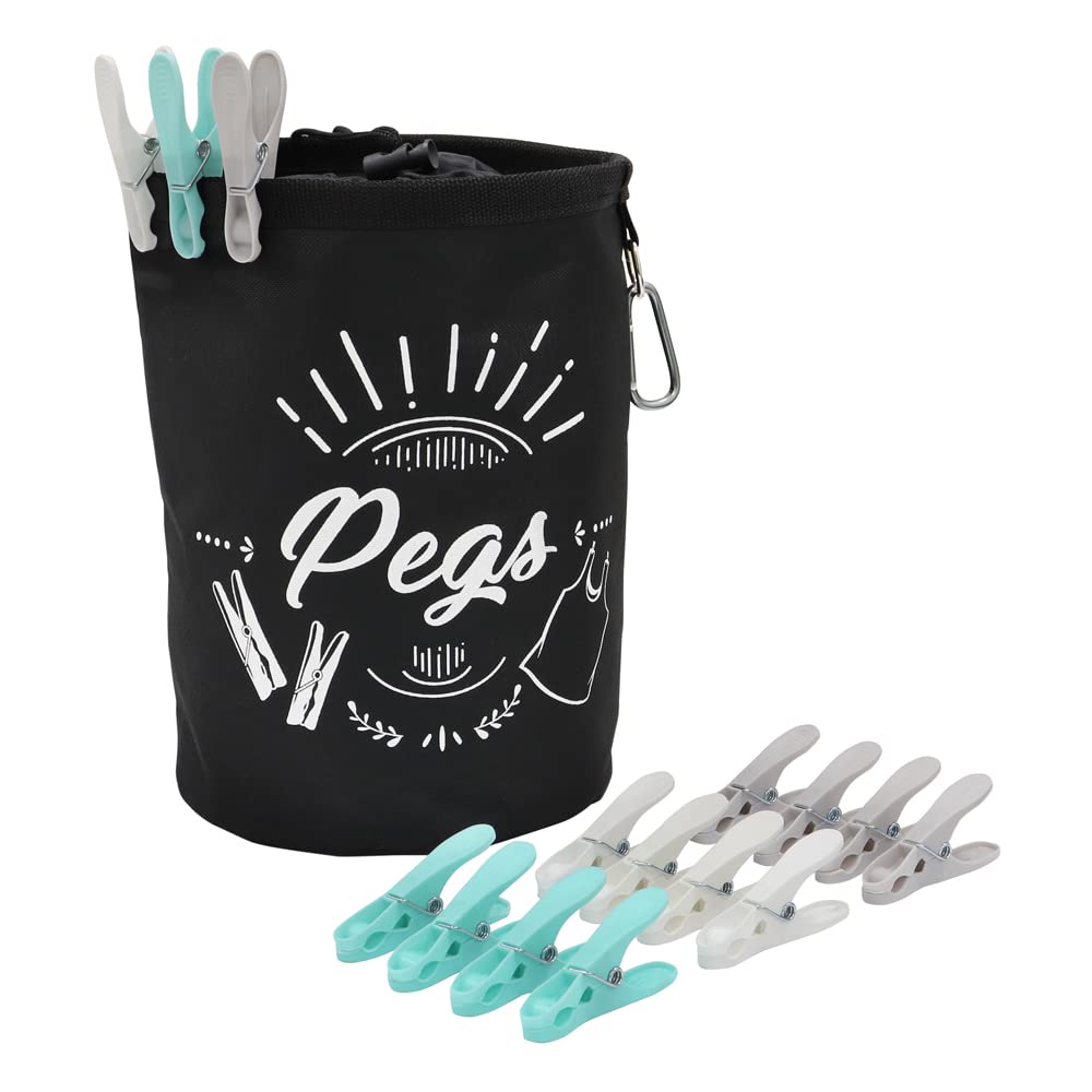 JVL Large Peg Bag with 144 Extra Strong Pegs, Aqua (08-040-282)
