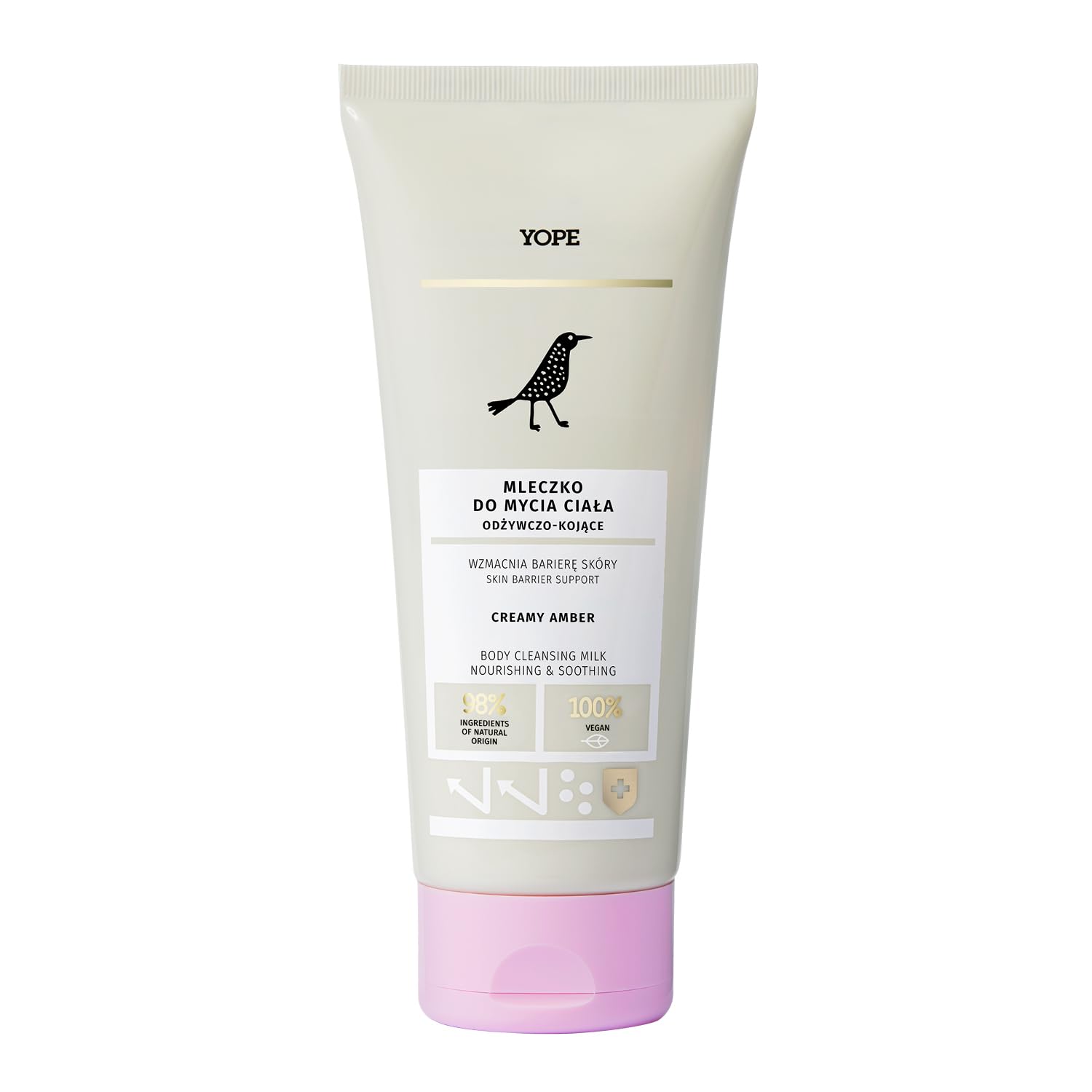 YOPE Shower Gel Cream | Nourishing | Hydrating | Neutral PH | Shea Butter | Vegan | no SLS | 98% Natural Ingredients| CREAMY AMBER 200ml