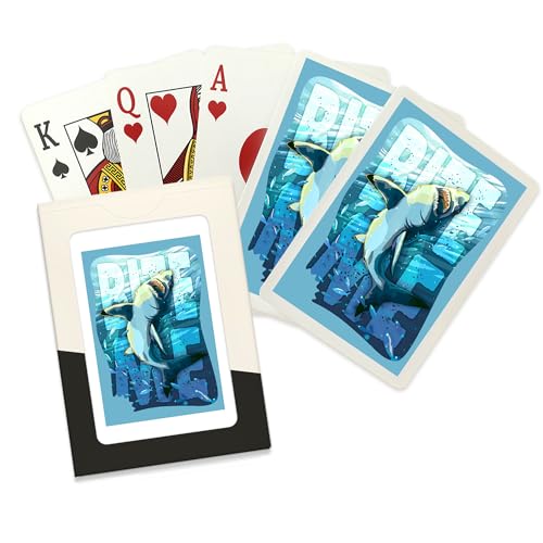 Lantern Press Great White Shark Bite Me, 52 cartas de poker