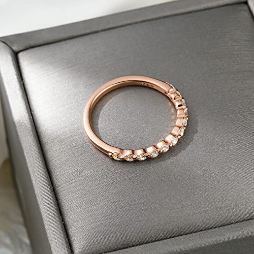 CHASKI Moissanite Rings Womens Engagement Ring Wedding Band 0.36 Ct G H Color Sterling Silver Eternity Bridal Jewelry Gift Platinum Gold Plated4