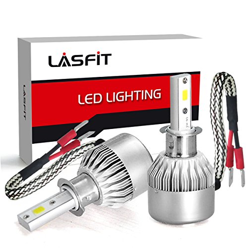 LASFIT H3 LED Headlight Kits-COB Flip Chips/Adjustable Beam Pattern,36W/3800LM PER BULB,LEDLIGHTING