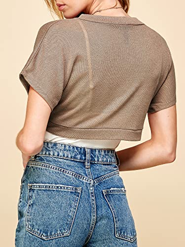 Image of Lock and Love Women's Versatile Open Front Lightweight Short Sleeve Bolero Shrug