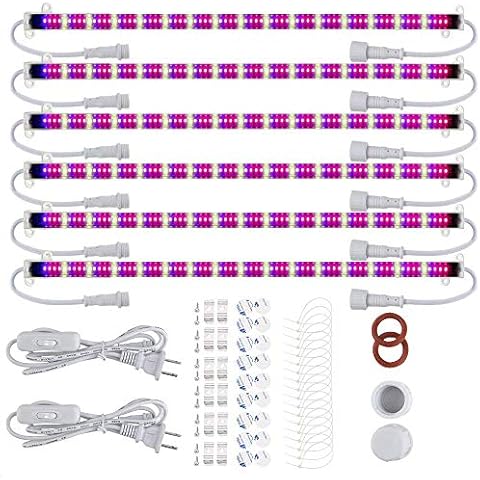 ASIGN 6-Pack 60w LED Grow Tube Lights with 540 pcs LEDs, IP65 Waterproof Full Spectrum LED Grow Light Bar with Mulitple Install Methods and Full Accessories Cover