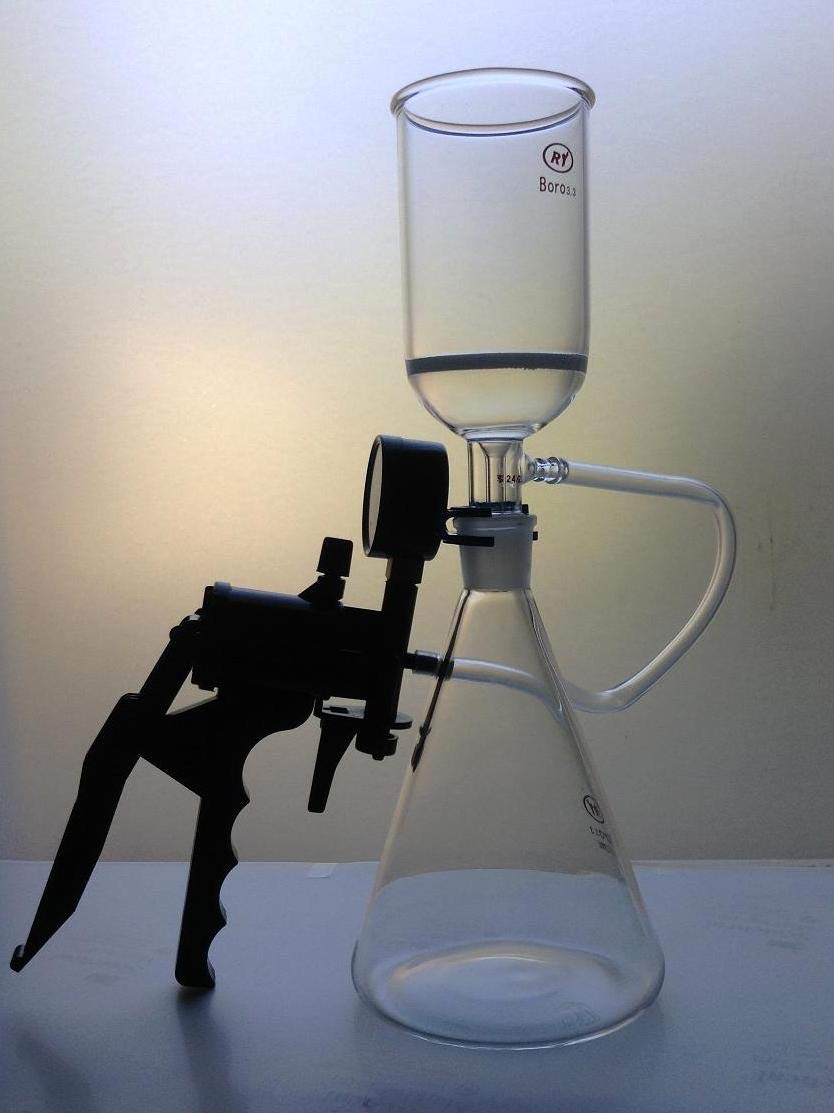 1000ml Flask,Suction Filtration 350ml Buchner Funnel,& Vacuum Pump Industrial