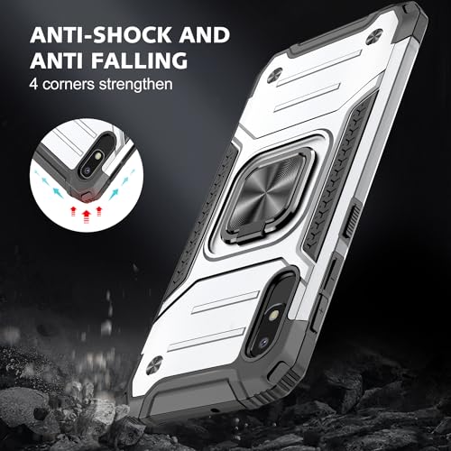 Coque Samsung Galaxy A10E robuste argentée avec support antichoc arrière - 4