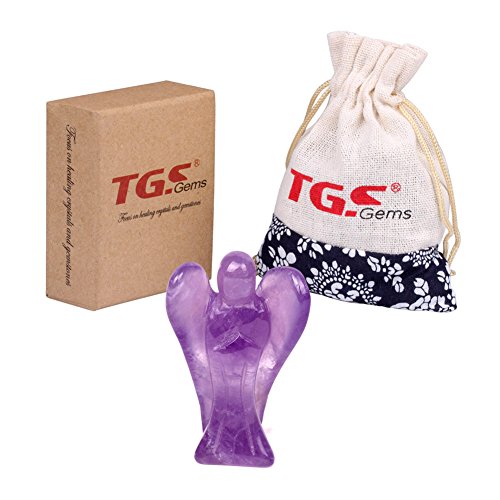 Aituo 4,1 cm Engel Amethyst geschnitzt Heilung Kristalle Pocket Guardian...