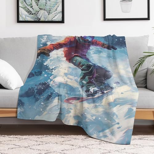 Couverture Snowboard en flanelle, le cadeau parfait pour les passionnés de glisse