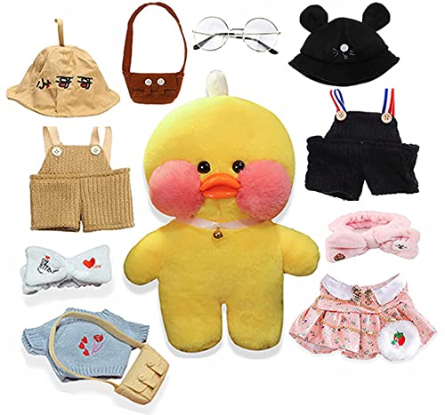 Big Duck Stuffed Animal Clothes Accessories 12 In Duck Plush Kawaii Stuffed Animal Toy With Glasses, Large Cute Plushies Super Soft Plush For Girls Boys, Softest Birthday Valentine Gift (Yellow) #TOP4