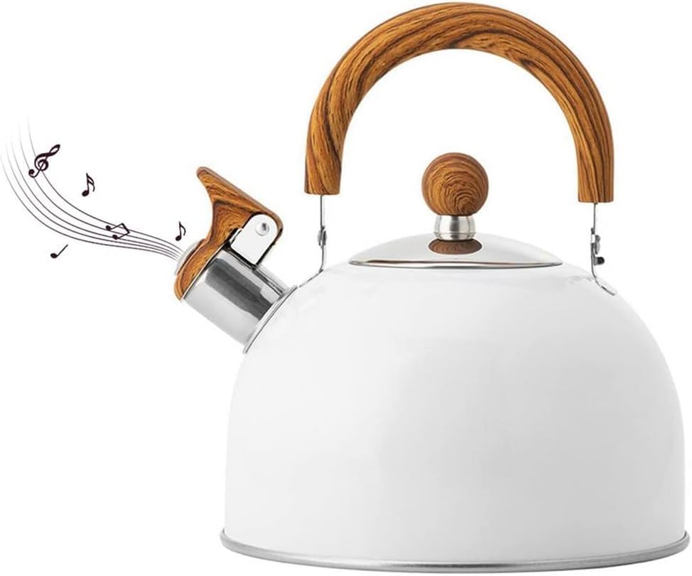 Tetera Tipo Cocinas Hervidor De Agua Con Silbato 2,5 L, Tetera Acero Inoxidable Para Estufa Gas Compatible Hervir, Cocina Inducción Calentar Agua Té