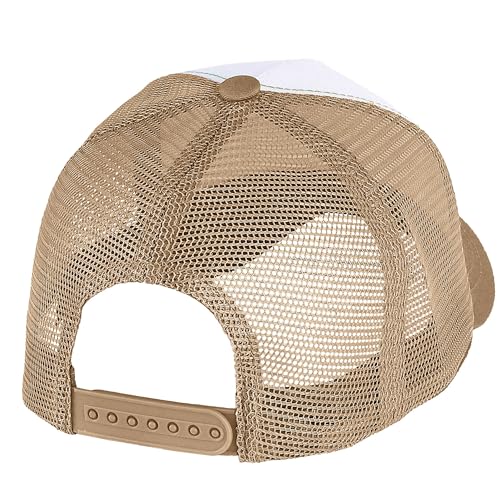 Image of Falari 5-Panel Mesh Baseball Cap, Trucker Hat, Structured Plain Design, Cotton, Adjustable Size