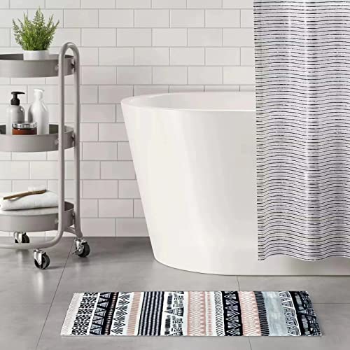 Jooja Bathroom Rugs Boho Bath Mat Super Soft Non-Slip Bath Rugs Runner Cozy Velvet Floor Mat Brown Diamond 18X47 #TOP4