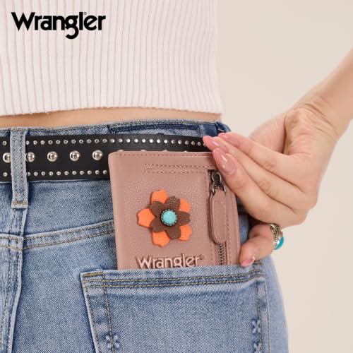 Image of Montana West X Wrangler Wallet Women Small Rfid Blocking Wallets Bifold Credit Card Holder Slim Wallets with Zipper Pocket