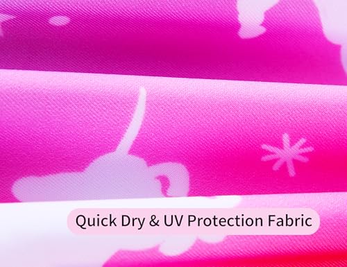 Image of Girls Bathing Suits Colorful Swimsuits with UPF 50 + Sun Protection Sleeveless Toddler Kids One Piece Swimwear