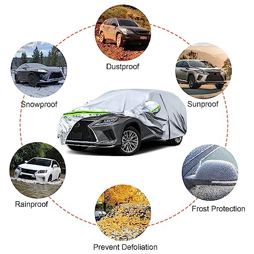 Image of Waterproof Car Covers Replace for 2008-2025 Lexus RX350 RX450H, 6 Layers All Weather Custom-fit Car Cover with Zipper Door & Windproof Bands for Snow Rain Dust Hail Protection (RX)