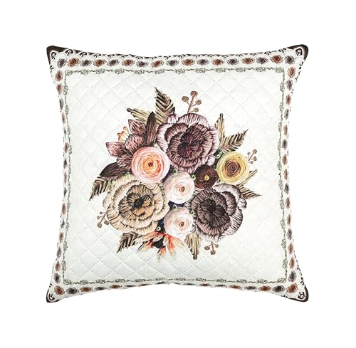 Image of BLUEDOT Home Decorative Floral Printed Cushion Covers Set of 5 (16x16 inches), Multicolor-CC20