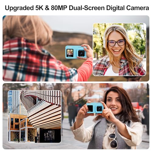 Cámara Digital Compacta Dual Pantalla 5K 80MP Azul miniatura 3