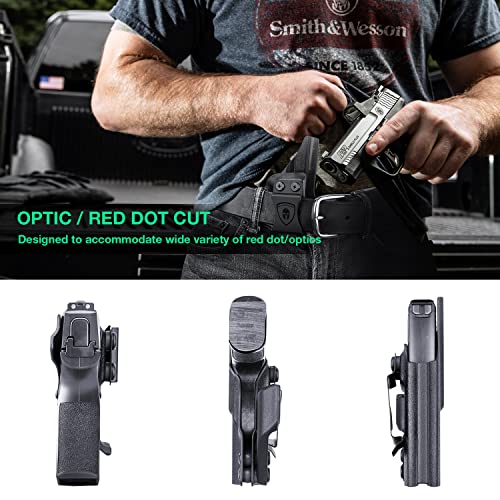 P365 Holster With 1.75 Steel Clip, Iwb Kydex Claw & Optic Cut Fits: Sig P365 / P365X / P365Xl / P365 Sas Pistol, Inside The Waistband Conceal Carry, Adj. Cant & Retention, Right #TOP6