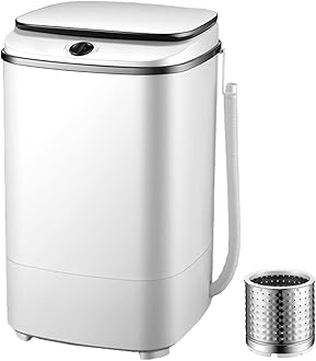 TDOO Portable Washing Machine, 2-In-1 Blue Light Compact Portable Mini Electric Shoe Washer Rotary Dryer 7.5L Capacity, Semi-automatic Laundry Machine