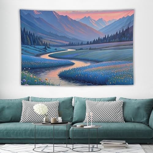 Tapisserie murale vintage champs ruraux pour salon chaleureux 152x228