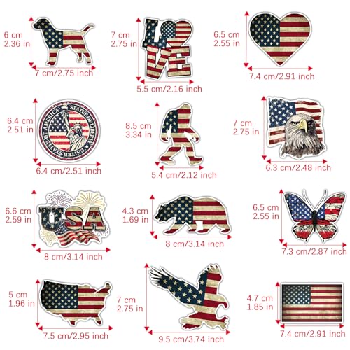 Imanes decorativos de bandera USA American Flag 12 unidades miniatura 2