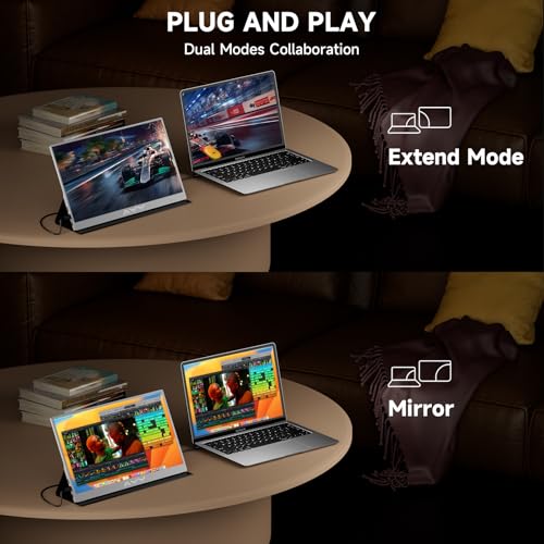 Image of memzuoix 15.6 inch FHD 1080P Portable Monitor｜Second External｜100% sRGB｜USB-C+HDMI for PS5 /Switch｜VESA Mount｜Built-in Speakers | Grey