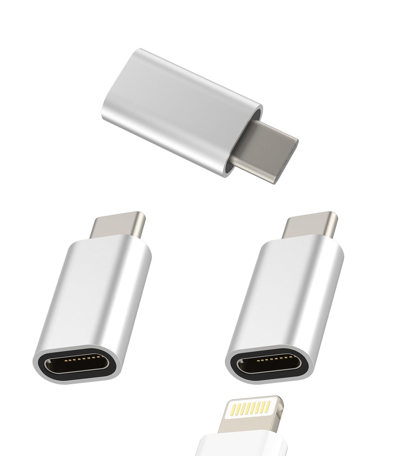 Adattatore Ricarica Lightning Femmina A USB C Maschio (3 Pack)Cavo Jack Tipo C Accessori IPhone Adapter Per Apple Caricabatterie Connettore Spinotto Type-c Compatibile Per Samsung Adattatori 092-L-tp