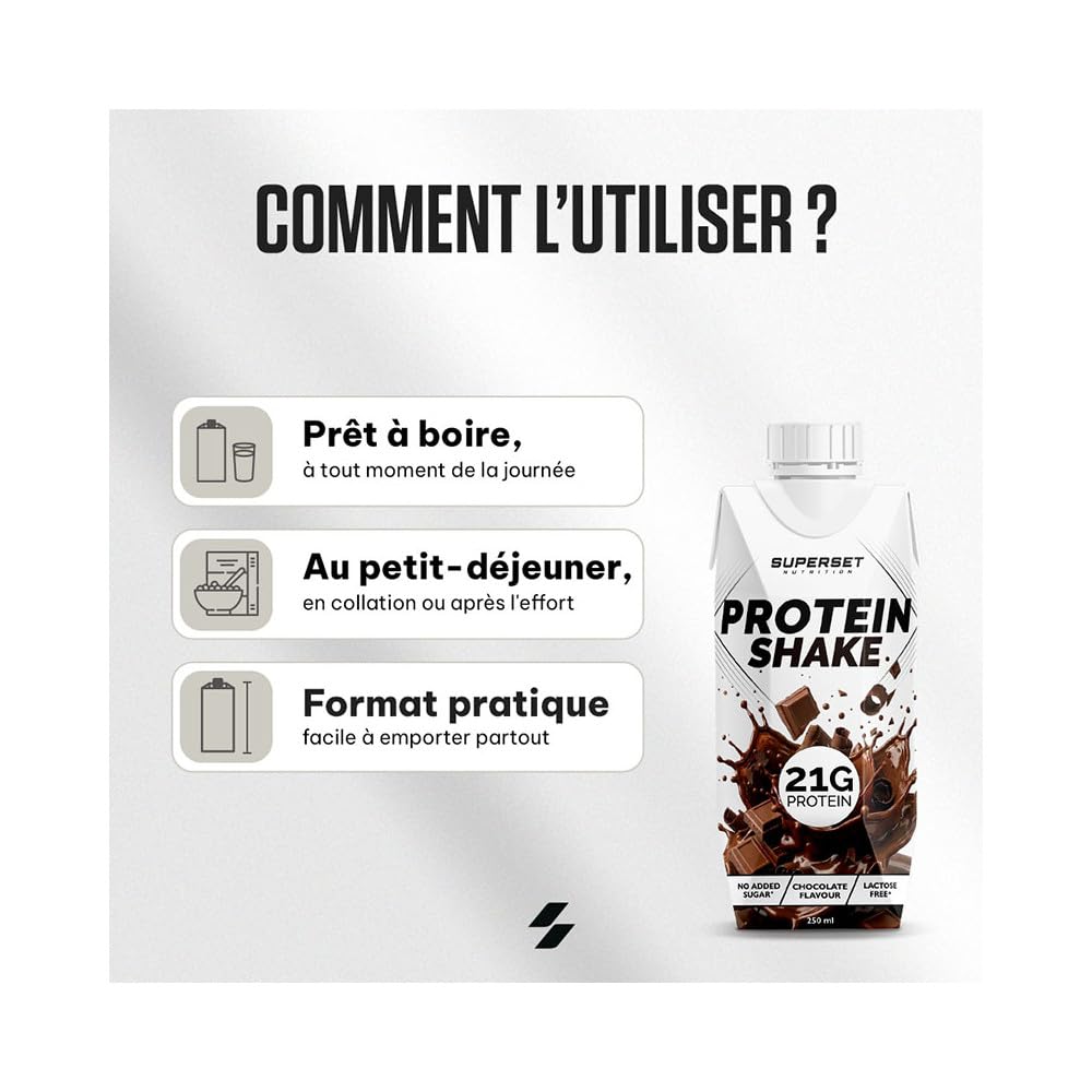 Superset Nutrition | Protein Shake (15x250ml) | Boissons protéinées | Ta réserve de shakes protéinés gourmands - Vanille