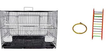 30'' Bird cage for Budgies,Finches,Love Birds,Cocktails,Conures,CuttlefishBoneHolder,CuttlefishBone,1gate for breeding Box,1 Perch Stick,2cups,Swing&Ladder - Central Fish Aquarium(Colors May Vary)