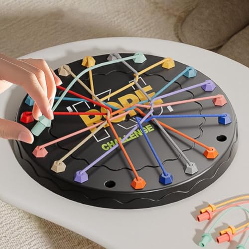 Image of Rope Untangling Puzzle Game for Kids & Adults - 10 in 1 Twisted Rope Brain Teaser Board - Logic Strategy Game for Family, Travel, Party Fun - Educational Toy(Rope Untangling Puzzle Game)