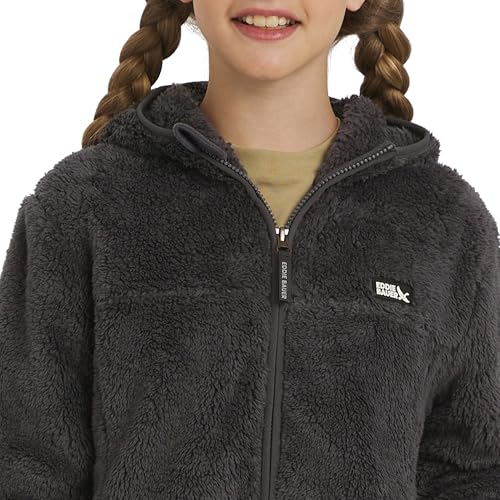 Image of Eddie Bauer Girls' Quest Plush High Pile Faux Sherpa Hooded Jacket