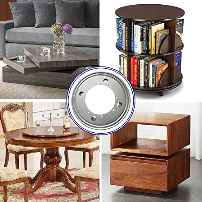 2Pack Lazy Susan Hardware, 9 Rotating Bearing Plate 5/16¡± Thick, 750lbs Lazy Susan Turntable Swivel Base for Rotating Table, Serving Tray, Kitchen Storage, Book Rack, Corner Shelves, Dollhouse