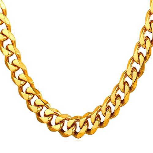 [U7] ネックレス メンズ ゴールド 喜平チェーン 9mm 45cm～75cm 太め ロングチェーン アレルギー ストリート ヒップホップ アクセサリー