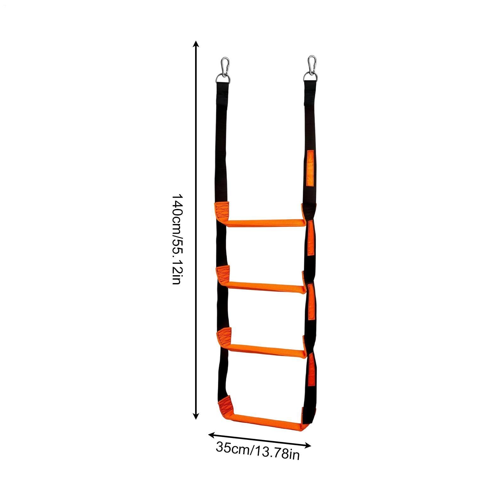 Strickleiter für Boot - 55,12 Zoll 4-Stufen-600lbs Kletterleiter | PP Ponton-Bootsleiter aus Edelstahl, Marine Zubehör für Outdoor-Abenteuer, Reisen Kajak Kanu Yacht Wassersportaktivitäten Swi