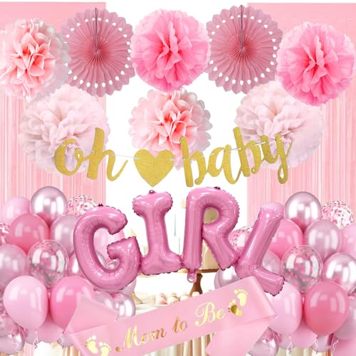 Baby shower baby girl : kit de décoration complet pour fête prénatale fille