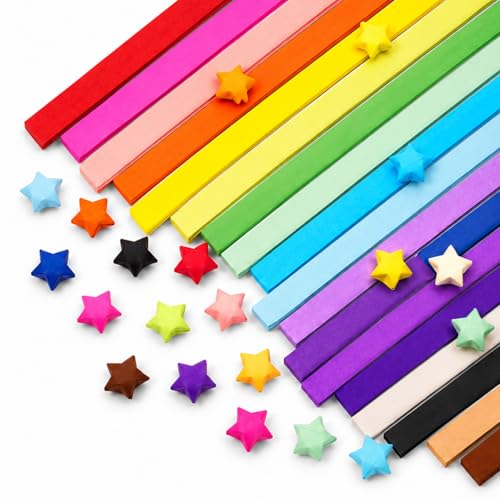 2700 Pcs Origami Star Paper Strips Paper Stars with 27 Colours Mixed