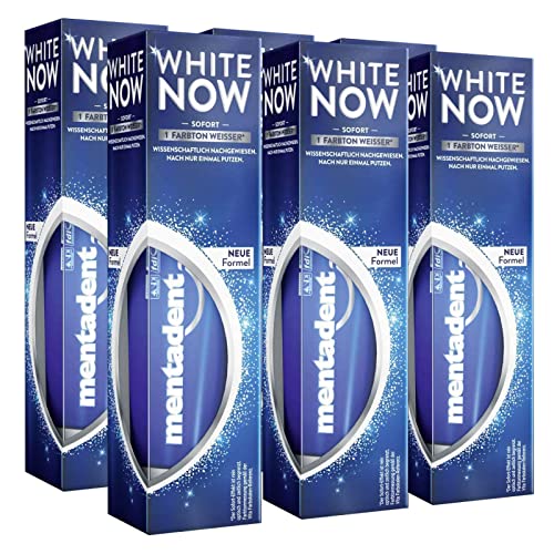 6x dentifricio Mentadent White Now Original Sbiancante - 6 Dentifrici da 75ml ognuno