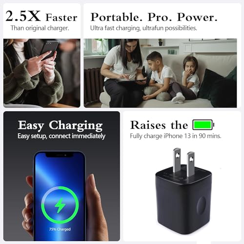 Wall Charger,Charger Cube,Charging Block Fast Charge 3Pack Dual Port 2.1A Power Brick Phone Charger Plug Box Head for iPhone 15 Pro/14/13/12/11/XR/8/7/6 Plus,Samsung Galaxy S24 S23 S22 S21 S10 S9 Plus
