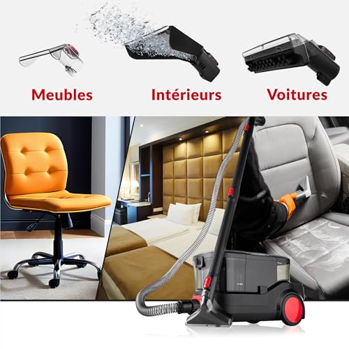 Lehmann LHOVW-8015 Prowash Professionnel Aspirateur Nettoyeur 2000 W, Multifonction Shampouineuse Idéal pour Canapé, Tapis, Rembourrage, Voiture, Technologie de Nettoyage Révolutionnaire