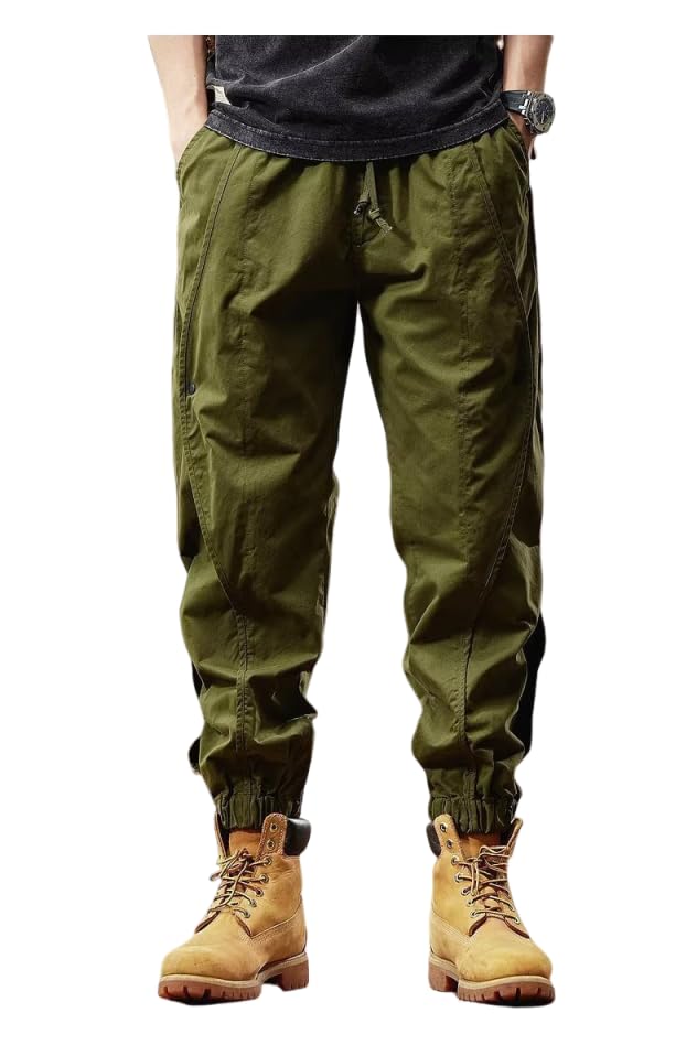 ZAFUL Chino Cargo Pants Men Casual Outdoor Hiking Track Drawstring Twill Tapered Jogger with Pockets