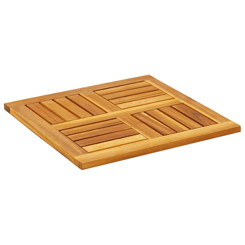 Tischplatte 50 x 50 x 2 cm, quadratisch, aus Akazienholz, Gartentischplatte, robust und langlebig, rustikales Design, pflegeleicht mit einem feuchten Tuch abwischen.