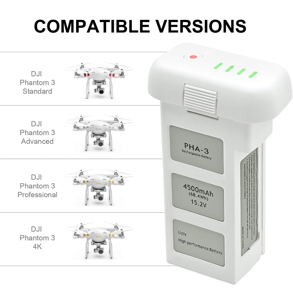 KFD 17.4V Caricabatteria Alimentatore per DJI Phantom 3 drone quadricottero professionale 4K UHD con videocamera, drone quadricottero avanzato DJI Phantom 3 e telecomando Caricabatterie