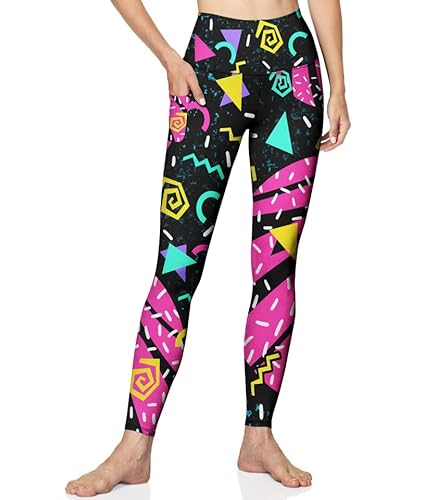Skynora Neno 80S High Waisted Leggings For Women Tummy Control 90S Workout Running Yoga Pants Retro 1980S Party With Pocket #TOP7